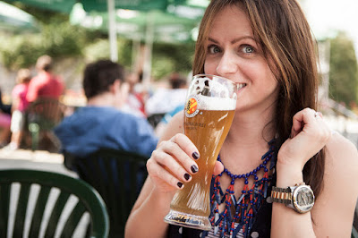 German Girl with Beer Glass