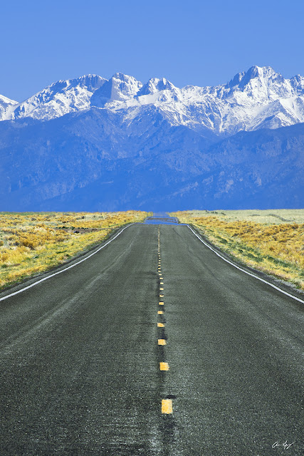 Road to the Sangre de Cristo Mountains from the San Luis Valley