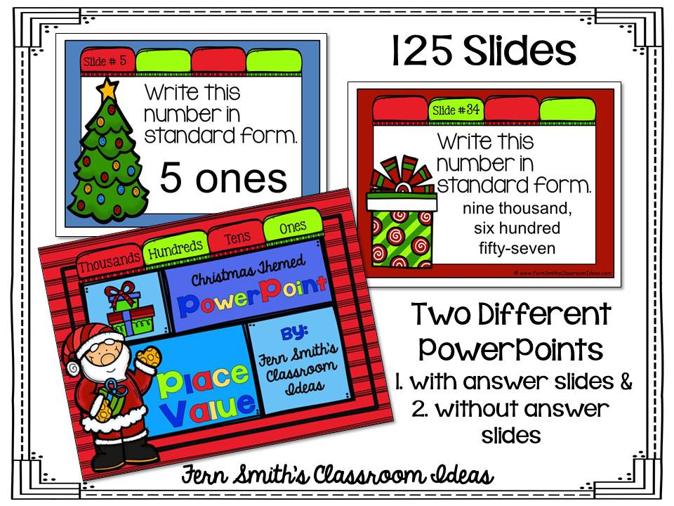 Fern Smith's Classroom Ideas Christmas Place Value - A Week's Worth of Place Value for Second and Third Grade.