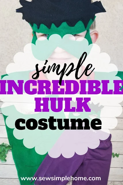 How to sew a diy hulk costume with free felt mask printable sewing pattern.