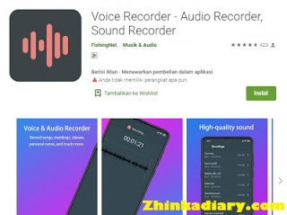 Aplikasi rekam suara Android voice recorder