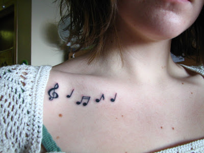 note tattoo design, song tattoo, new style tattoo