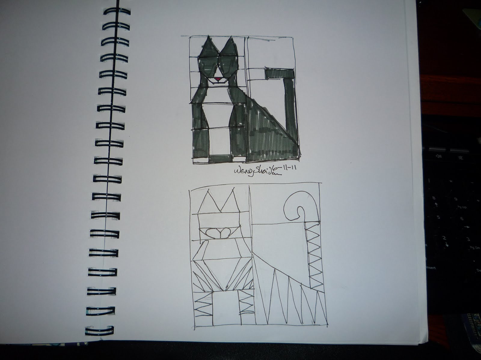 Wendy Makes Music: Day 11: New Cat Design Sketches