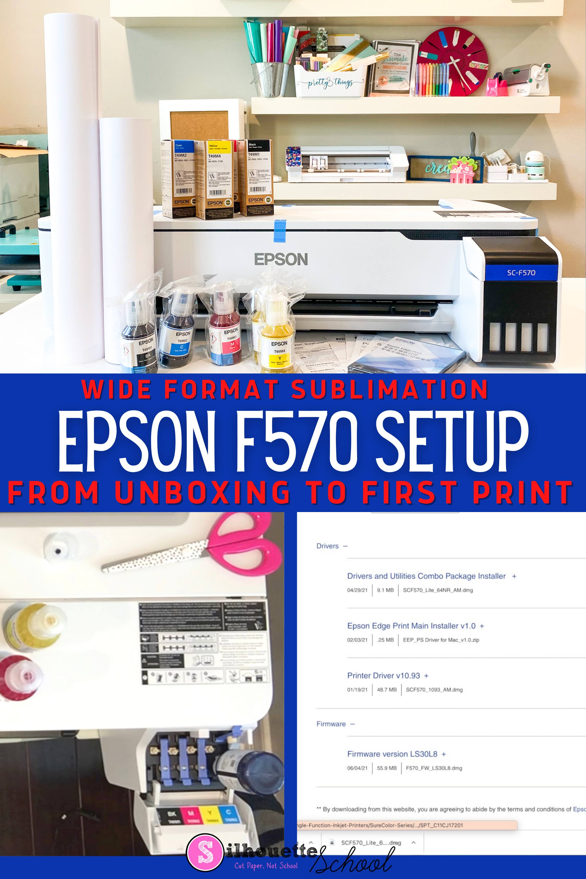 Elektrisch Vloeibaar Eigenwijs Epson F570 Sublimation Printer Setup: From Unboxing to Ready to Print -  Silhouette School