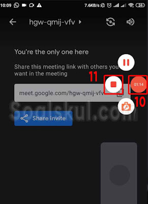 langkah 10-11 rekam gmeet di hp