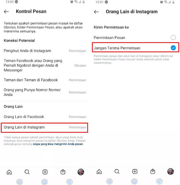 Cara Mematikan Permintaan Pesan di Instagram-4