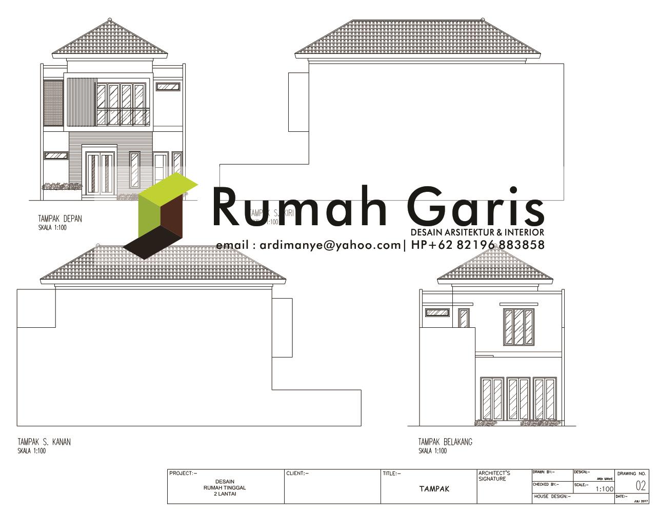 Jasa Gambar Rumah 2 Dimensi Rumah Garis