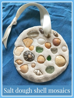 Salt dough shell mosaics craft