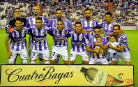 REAL VALLADOLID C. F. - Valladolid, España - Temporada 2017-18 - Masip, Borja, Guitián, Deivid e Ibán Salvador; Javi Moyano, Antoñito, Nacho, Cotán, José y Michel Herrero. REAL VALLADOLID C. F. 1 (Ibán Salvador) F. C. BARCELONA B 2 (Lozano, Marc Cardona). 19/08/2017. Liga de 2ª División, jornada 1. Valladolid, estadio José Zorrilla.