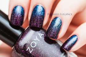 Zoya Dream and Payton gradient manicure nail art swatches