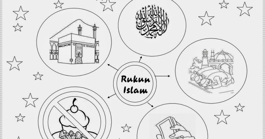 Mewarnai Gambar Rukun Islam - Anak Cemerlang