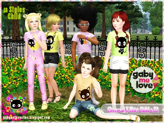 Chococat T-Shirt Child v.S3, Sims 3 - Gabymelove Sims