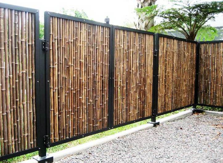 45 model  desain pagar kayu minimalis sederhana kayu jati 