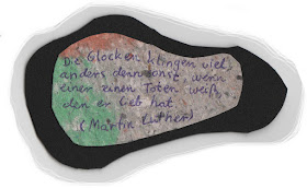 Tischdekorationskärtchen mit Spruch von Martin Luther