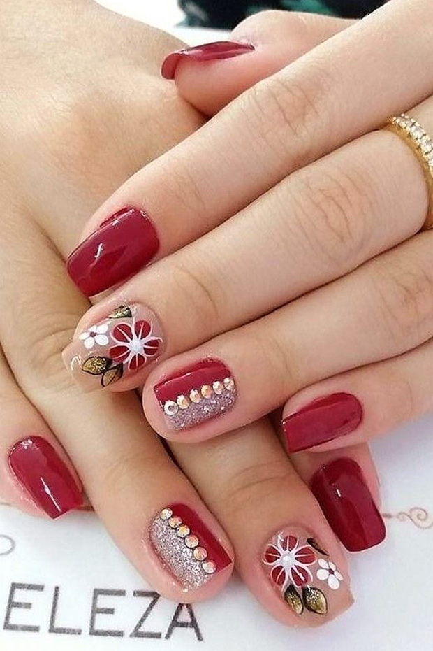 Cute And Highly Fashionable Flower-Style Nail Art Design Ideas