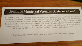 the Franklin Veterans Municipal Fund call for donations