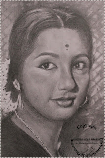 Pencil portrait of Sadhana 
