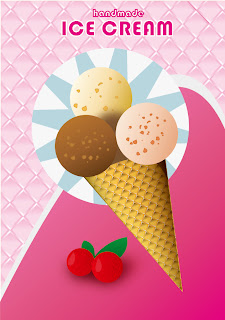 アイスクリーム フライヤー見本 Ice Cream Flyer イラスト素材
