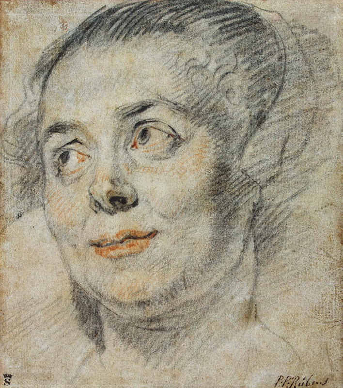 Study of a Young Woman's Head by Jacob Jordaens - Genre Paintings from Hermitage Museum