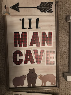 DIY Little Man Cave Sign from Hobby Lobby for Nursery