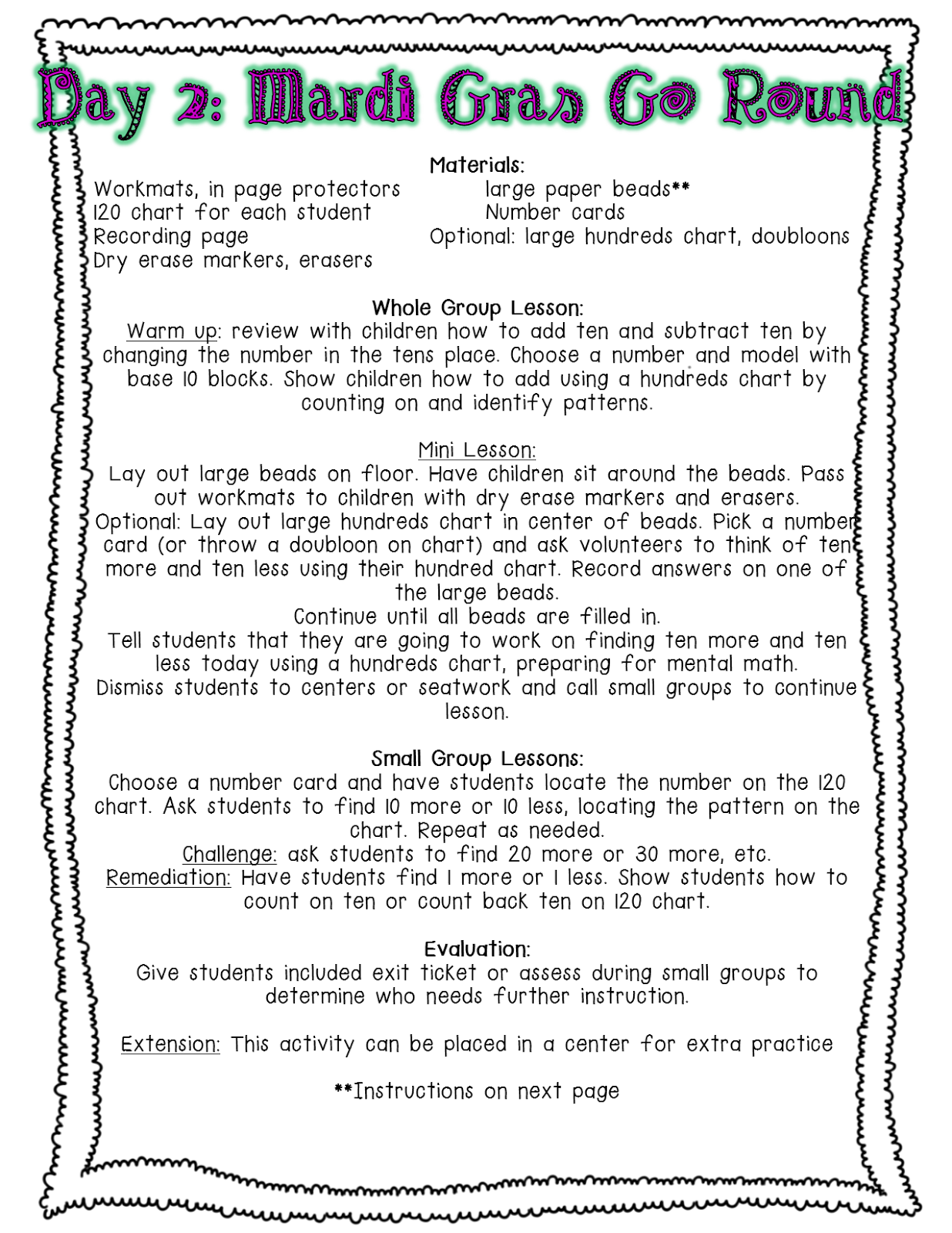 Mardi Gras Worksheets 7