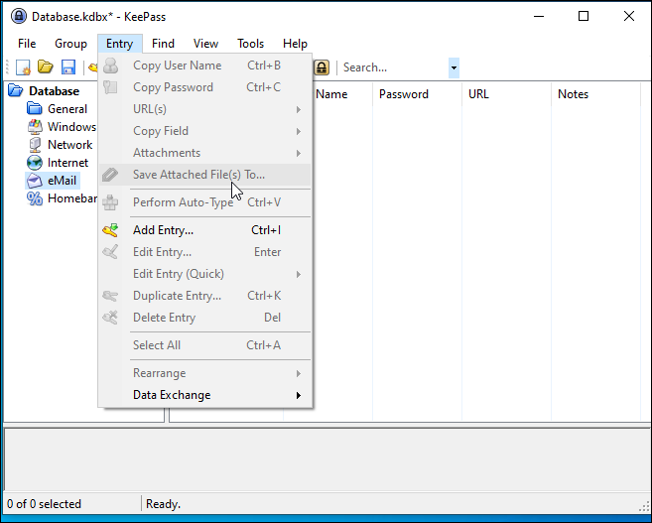 قائمة KeePass