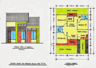 denah rumah minimalis modern