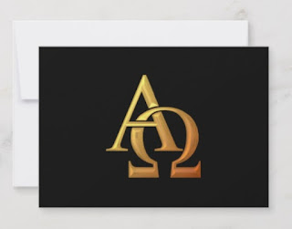  #Golden "3-D" #Alpha and #Omega Symbol #RSVP #Card #Sale