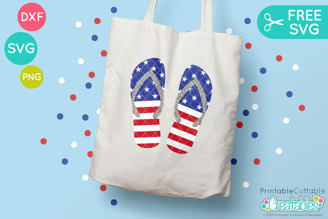 Download Free Silhouette Cut File Usa Flag Flip Flops Silhouette School