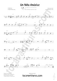  Trombón y Bombardino Partitura de Un Niño Andaluz Sheet Music for Trombone & Euphonium Music Scores