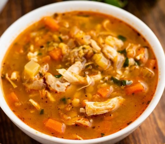 Spicy Red Lentil and Chicken Soup