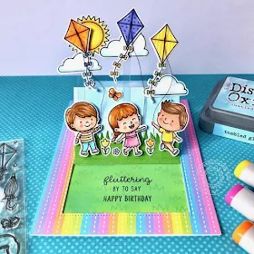 Sunny Studio Stamps: Spring Showers Sliding Window Dies Sunny Sentiments Spring Scenes Interactive Birthday Card by Lynn Put