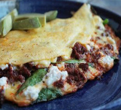 Spinach, Goat Cheese & Chorizo Omelette Recipe