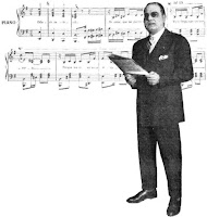 Francisco Lomuto and an excerpt of the piano score of 'Muñequita'