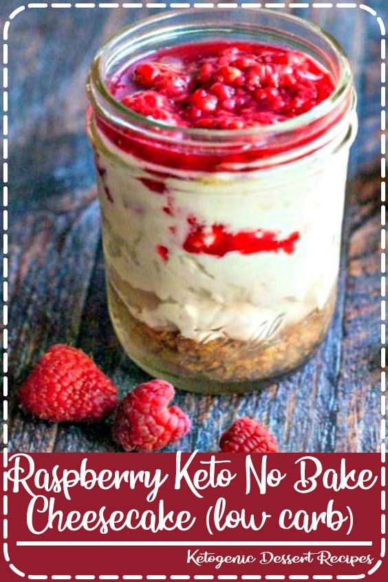 Raspberry Keto No Bake Cheesecake - This is a delicious low carb dessert that is very easy to make! | MyLifeCookbook.com #lowcarb #keto #cheesecake #nobake #raspberry #dessert