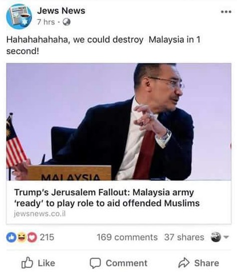 "Kami Boleh Musnahkan Malaysia Dalam 1 Saat"