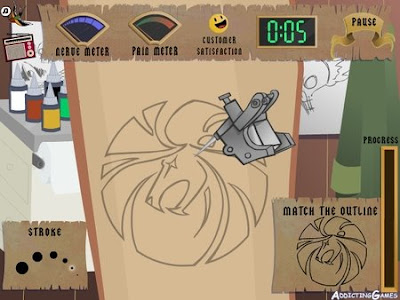 Play Tattoo Artist 2 game and start work in a local tattoo shop under a new 