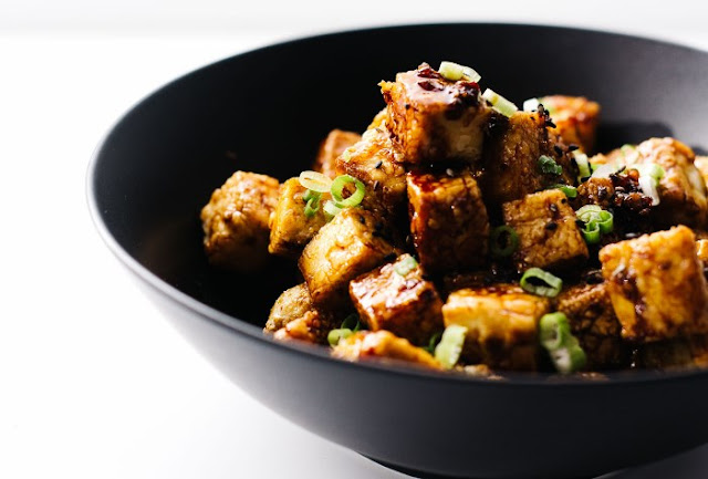 Asian Garlic Tofu #vegan #dinner