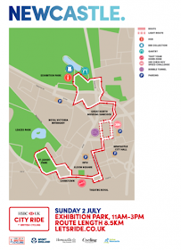 HSBC UK City Ride Newcastle | Cyclists are invited to take over the streets of Newcastle on Sunday 2nd July  - route map