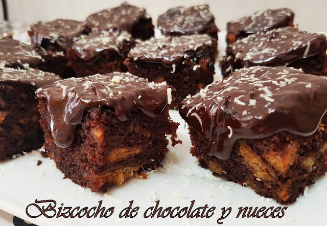 BIzcocho de chocolate y nueces - Receta 