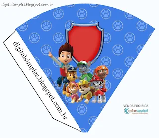 Paw Patrol Birthday Party Free Printable Cones.