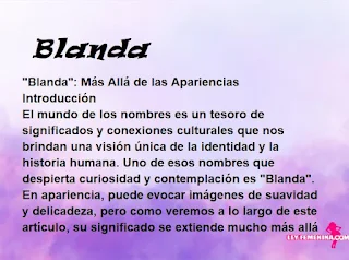 significado del nombre Blanda
