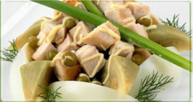 Салат с мясом кролика