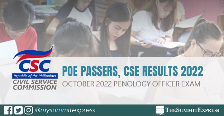 POE PASSERS: October 2022 Penology Officer Civil Service Exam Results