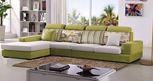 Lillyput Interio Jordan L Shape Fabric Hardwood Sofa Set