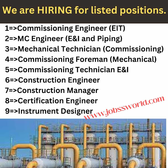 We are HIRING for listed positions.