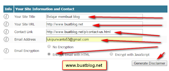 cara membuat disclaimer di blog