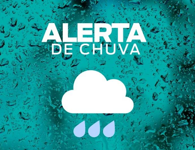 Alerta de chuva forte e volumosa nas Cidades do Norte/Noroeste do Estado do Rio