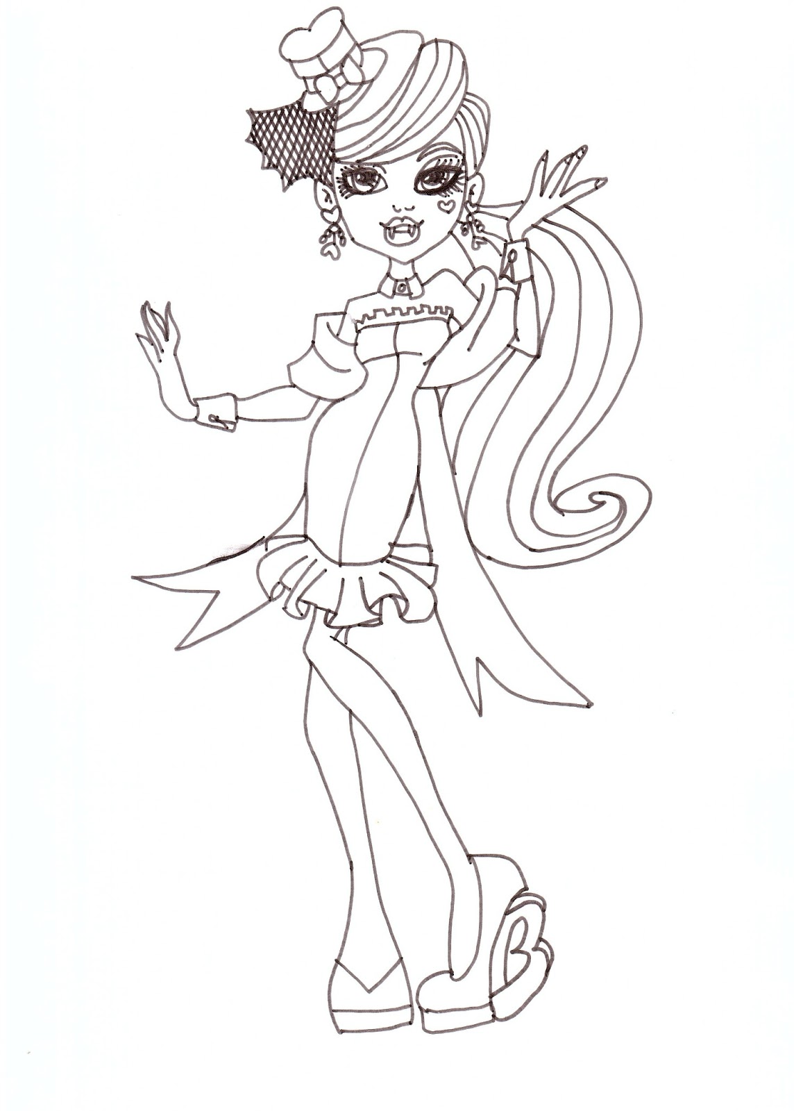 Draculaura Dawn of the Dance Coloring Sheet CLICK HERE TO PRINT Free printable Monster High