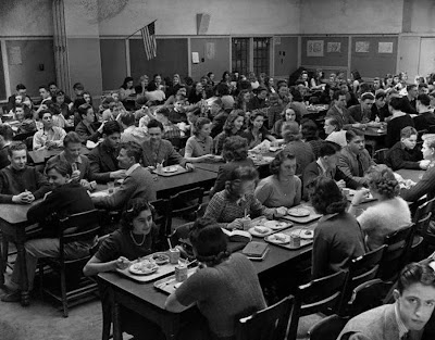 Above photo shows students in the cafeteria at Ridgewood High School 